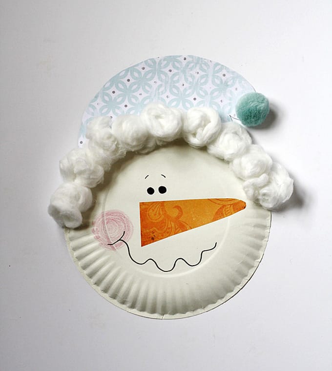 Snowman Paper Plate Craft For Kids [Free Template]