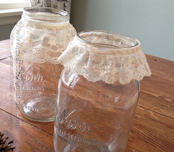 Adding lace to jars