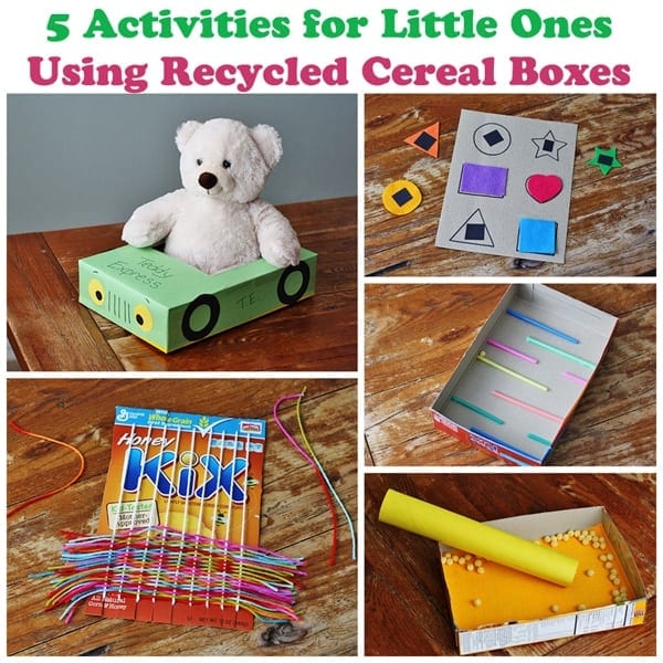 5 Cereal Box Projects for Toddlers @amandaformaro Crafts by Amanda