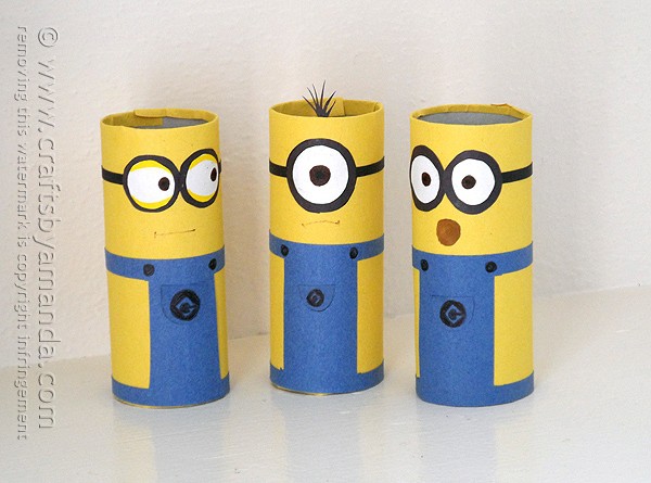 Cardboard Tube Minions by @amandaformaro Crafts by Amanda