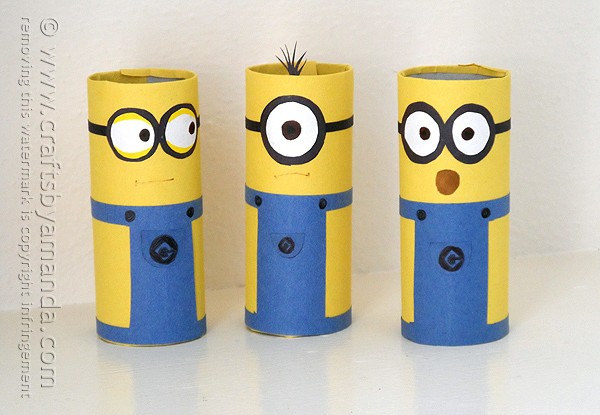 Cardboard Tube Minions by @amandaformaro Crafts by Amanda