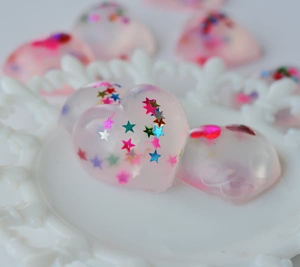 Decorative Confetti Heart Soaps by @amandaformaro Crafts by Amanda