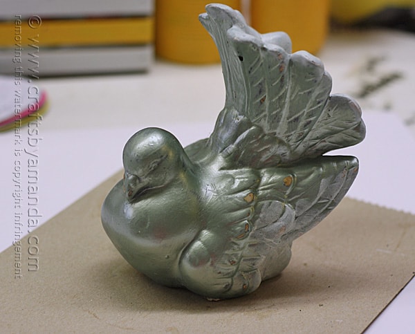 Thrift Store Ceramic Bird Makeover @amandaformaro Crafts by Amanda