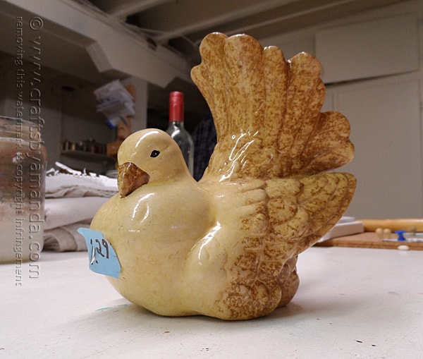 Thrift Store Ceramic Bird Makeover @amandaformaro Crafts by Amanda