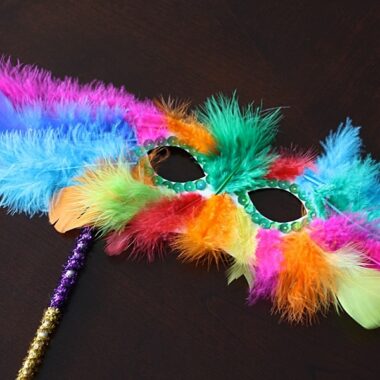 Mardi Gras Feather Mask @amandaformaro Crafts by Amanda