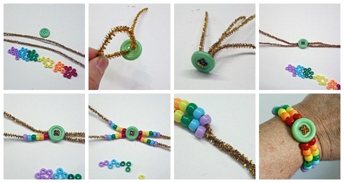 Rainbow Pony Bead Bracelet - Crafts by Amanda