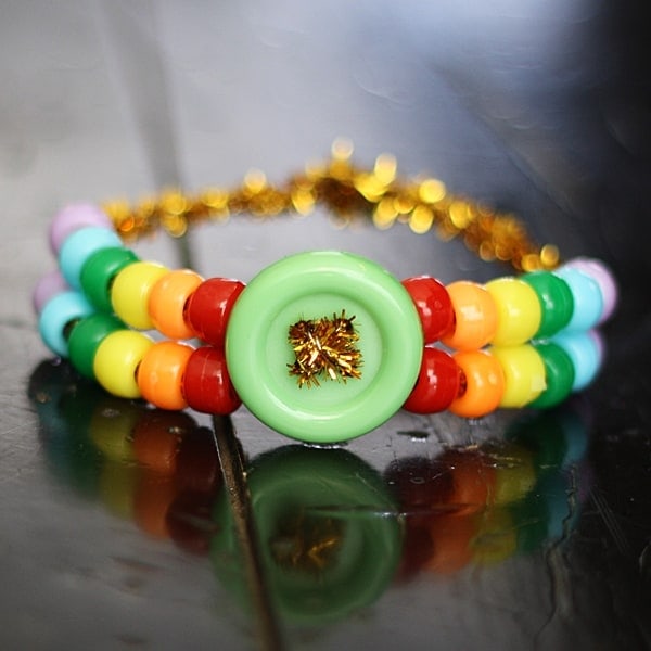 Rainbow Pony Bead Bracelet - Crafts by Amanda