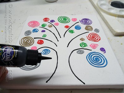 Swirl Tree on Canvas - Crafts by Amanda