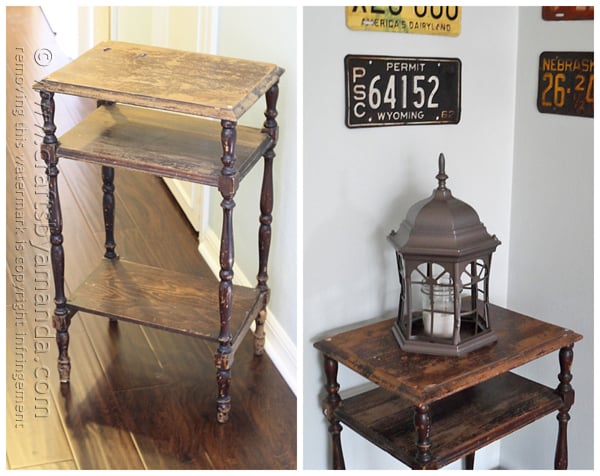 Stenciled Chalky Finish Table Makeover by @amandaformaro Crafts by Amanda