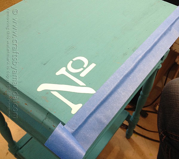 Stenciled Chalky Finish Table Makeover by @amandaformaro Crafts by Amanda