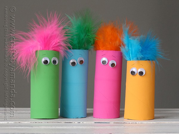 What an awesome way to recycle cardboard tubes. Definitely making this craft with the kids! #kidscrafts @amandaformaro