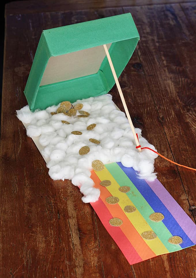 Leprechaun trap made from a cereal box