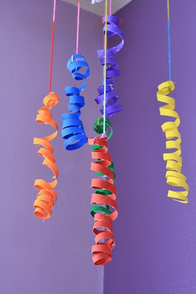 Coiled Cardboard Tube Rainbow Mobile - Crafts by Amanda