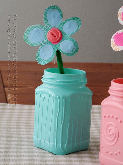 So very pretty! I love the textured look on these spring jars, and the tutorial looks pretty easy!