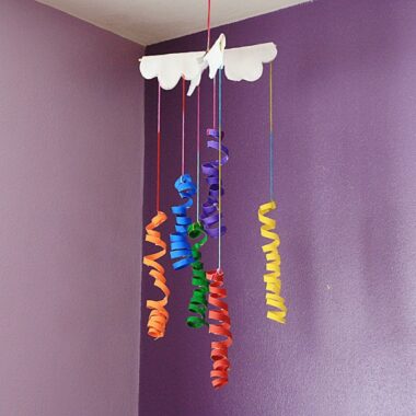 Coiled Cardboard Tube Rainbow Mobile by @amandaformaro Crafts by Amanda