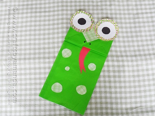 Paper Bag Frog Puppet - Crafts by Amanda by @amandaformaro