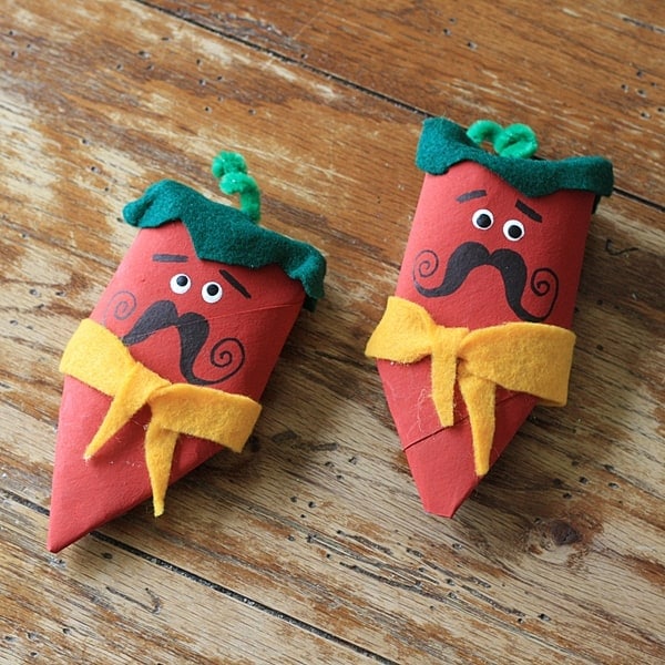 Cardboard Tube Chili Pepper Maracas - Crafts by Amanda