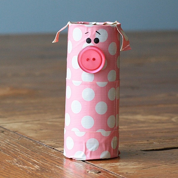 Cardboard Tube Polka Dot Pig - Crafts by Amanda