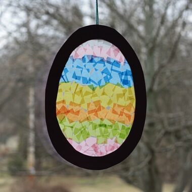 Fun! Make a cute sun catcher shaped like an Easter egg!
