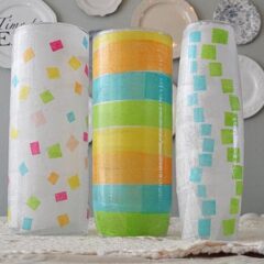 These pretty vases are a great springtime decoupage craft for adults and kids alike!