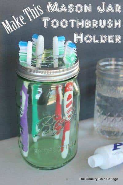 Mason Jar Toothbrush Holder - Country Chic Cottage