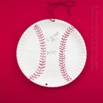 Paper Plate Autographed Baseball Card for Dad by @amandaformaro Crafts by Amanda