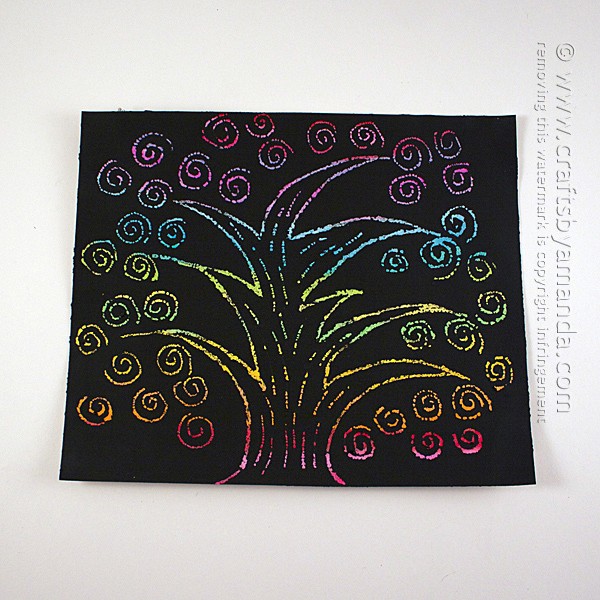 Scratch Art Rainbow Tree - Crafts by Amanda