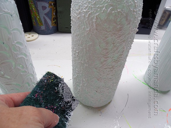 Even a sponge or scrubber is a great way to add texture to wine bottles with Texture Glass