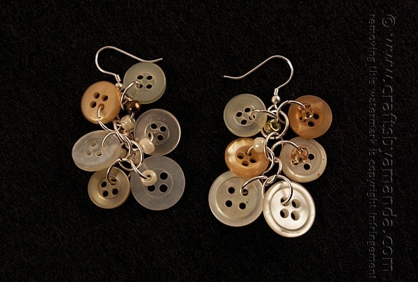Dangling Antique Button Earrings by Amanda Formaro of Crafts by Amanda - great for a wedding!