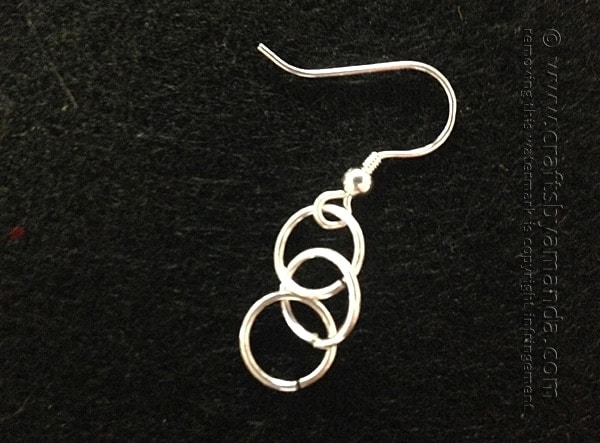 Add three jump rings to the earring wire