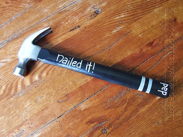 Nailed it Painted Hammer for Dad by Amanda Formaro of Crafts by Amanda