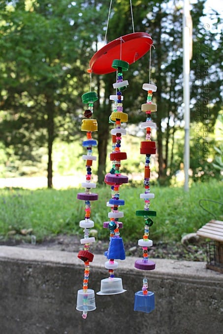 Recycled Plastic Lid Windchime - Crafts by Amanda