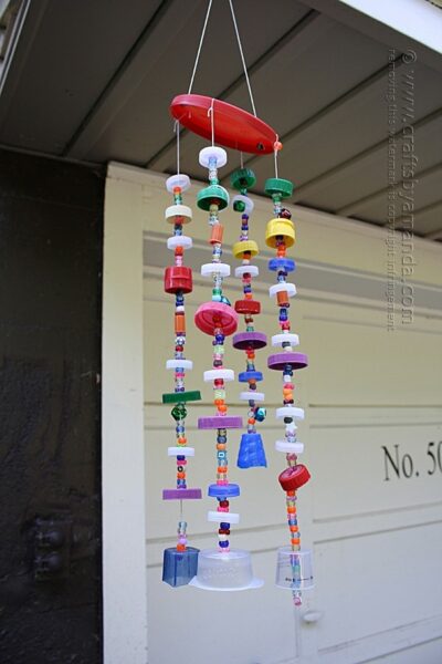 Recycled Plastic Lid Windchime - Crafts by Amanda