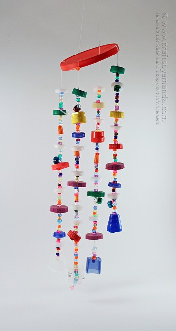 Recycled Plastic Lid Windchime - Crafts by Amanda