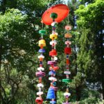 wind chime made from recycled plastic lids