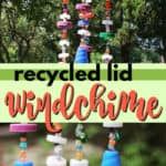 recycled plastic lid wind chime pin image