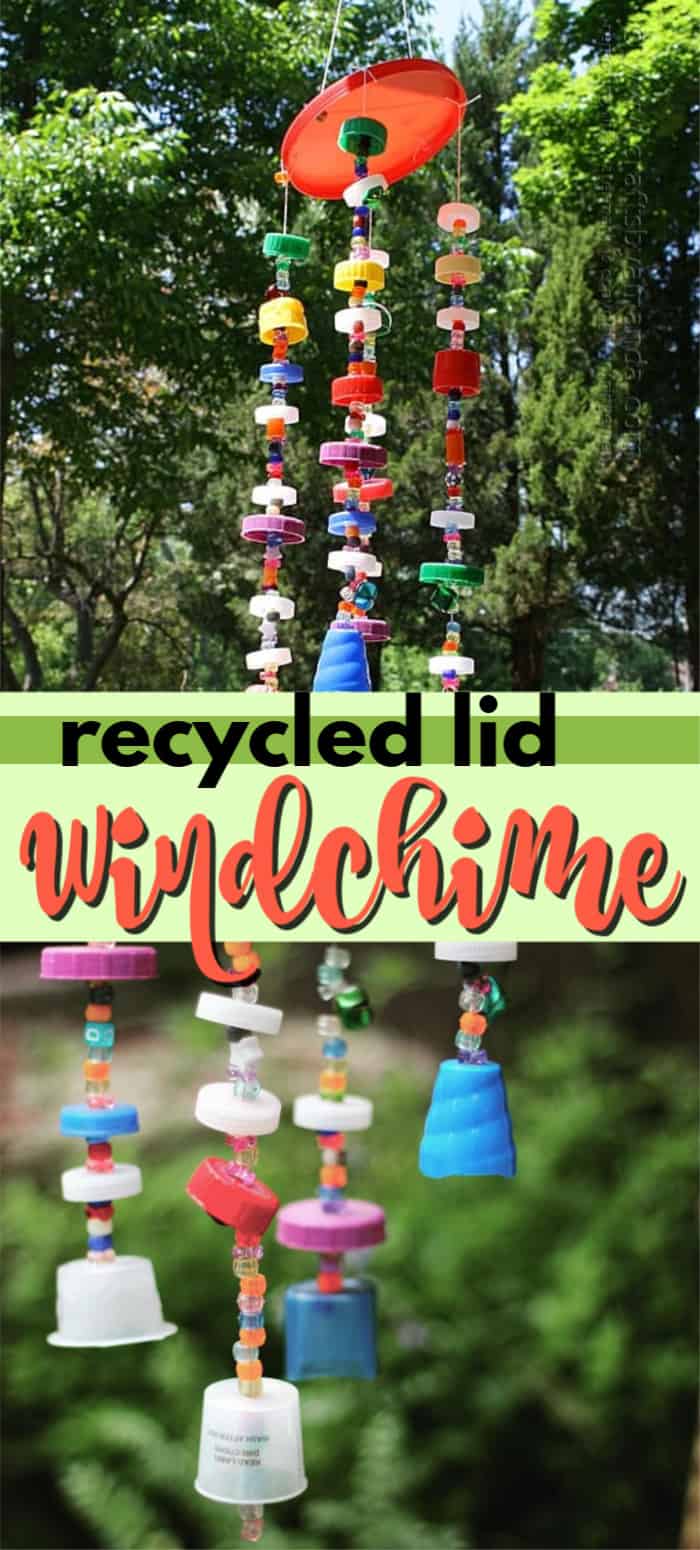 Recycled Plastic Lid Windchime Crafts by Amanda