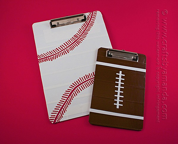 Duct Tape Sports Clipboards by Amanda Formaro of Crafts by Amanda