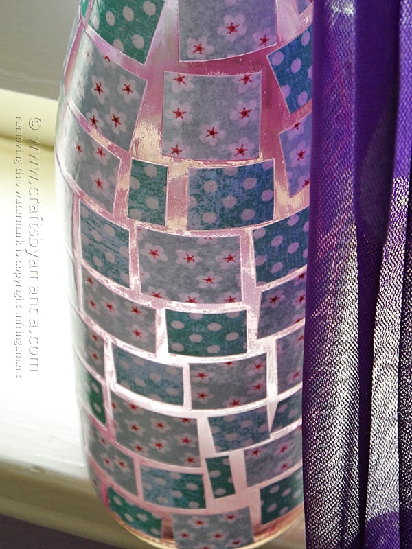 Mosaic Wine Bottle craft from Amanda Formaro of Crafts by Amanda