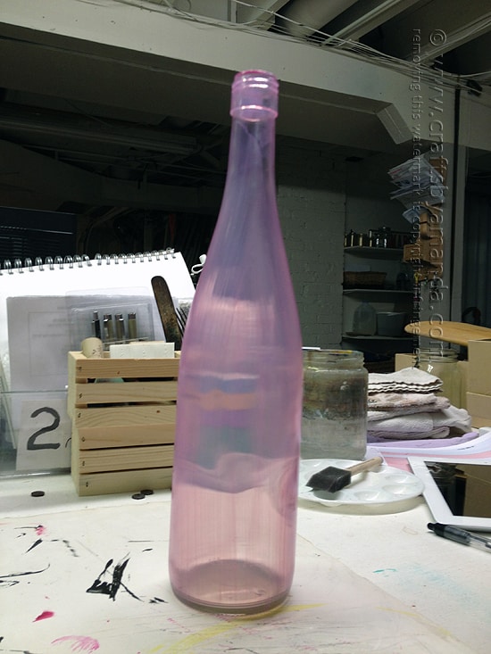Paint wine bottle with enamel paint