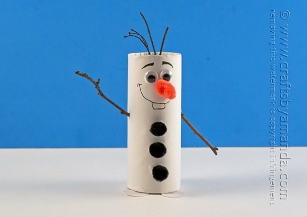 Make this Olaf craft with your child today! All you need is a few supplies to make this cute cardboard tube recyclable craft! 
