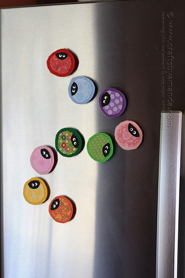patterned ladybug magnets