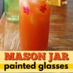 mason jar painted glasses pin image