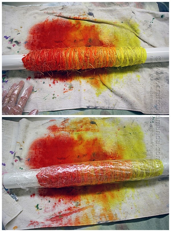 Blend the dyes in the center