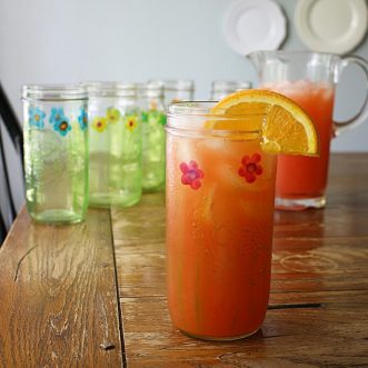 Pretty Painted Mason Jar Drinking Glasses by Amanda Formaro of Crafts by Amanda
