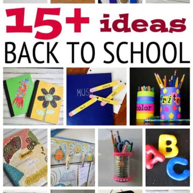 15+ Fun Back to School Ideas: bookmarks, pencil holders, book covers, cork boards, chalk boards, lots of ideas here! PLUS at the end links to even MORE ideas!!