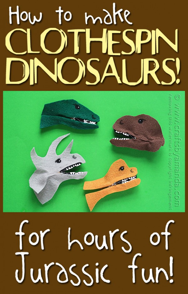 Clothespin Dinosaur Craft - Crafts by Amanda