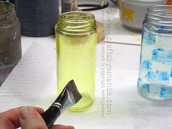 Painting on Jars with Glass Stain by Amanda Formaro of Crafts by Amanda