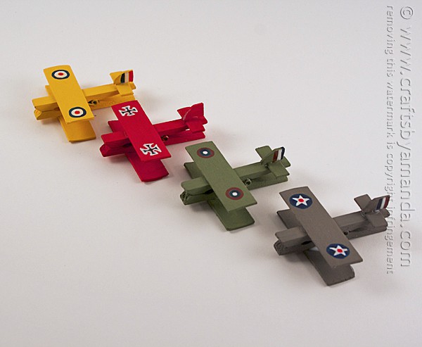 Clothespin Airplanes: Snoopy and the Red Baron by Amanda Formaro of Crafts by Amanda