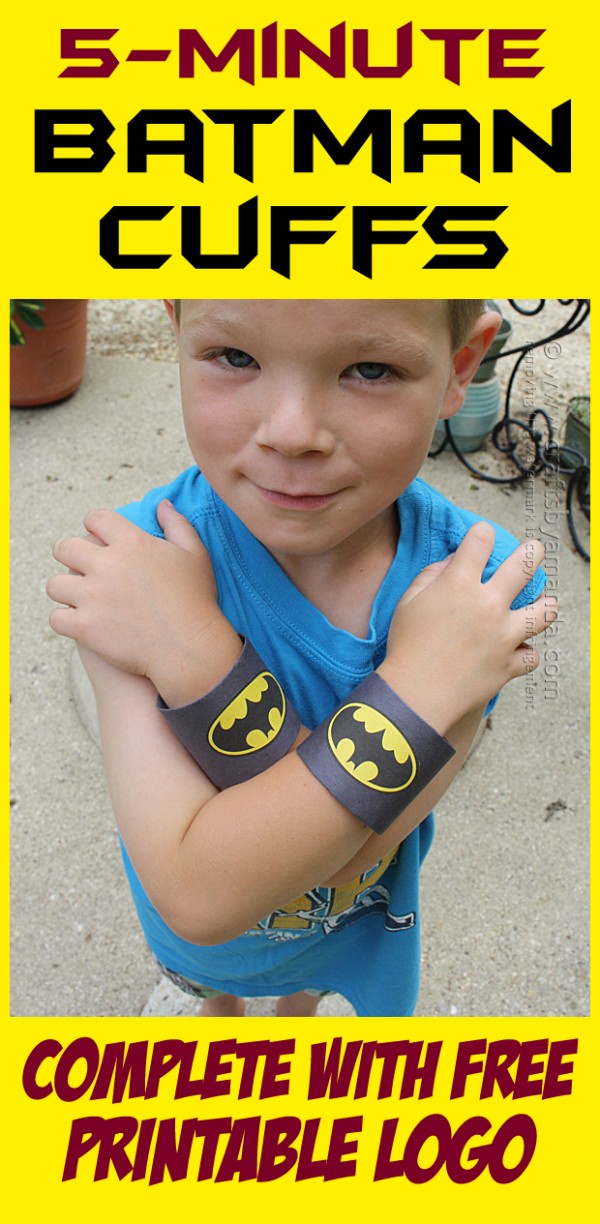 Batman Craft: Cardboard Tube Wrist Cuffs by Amanda Formaro of Crafts by Amanda